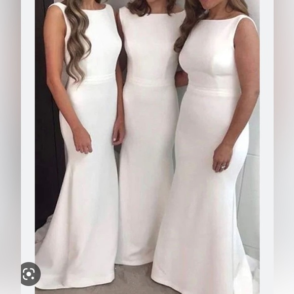 New! Elegant white satin gown - size Petite XS custom - Picture 2 of 9